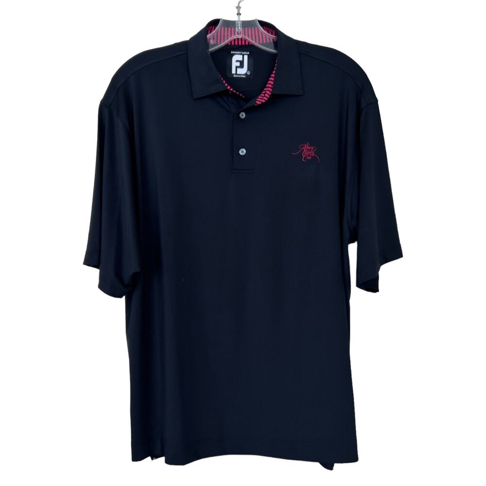 FootJoy Black Lisle Short Sleeve Polo Sz L